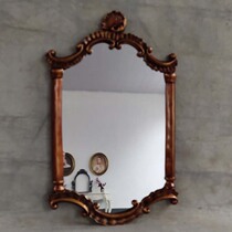 European American light luxury waterproof bathroom mirror decorative mirror vanity mirror retro bathroom mirror makeup special-shaped porch mirror