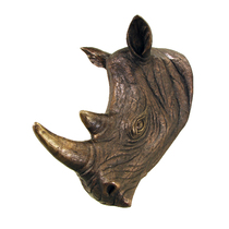 European-style rhino head ornaments town house retro pendant wall hanging crafts deer head wall hanging animal resin Net red into the home