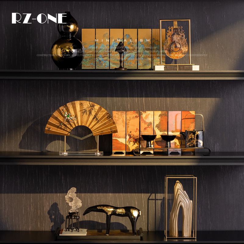 Song Dynasty Aesthetics, High-End Gold Foil Ceramic Tabletop Ornaments, Office Tea Room, Living Room, Model Room, Home Decorations Song Dynasty Aesthetics, High-End Gold Foil Ceramic Tabletop Ornaments, Office Tea Room, Living Room, Model Room, Home Decorations