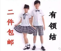 Foshan Shunde District Primary School dress uniform male and female primary school uniform Summer and autumn long and short sleeve tie flower suit