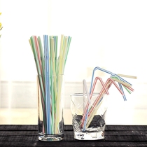 Whole box disposable curved straw soymilk cola juice elbow beverage plastic straw 21 cm 80 packs