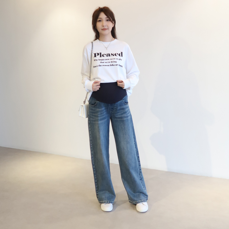 Maternity Pants, Jeans, Spring and Autumn Style, Large Size Wide-Leg Pants, Straight-Leg Pants, 2026 New Maternity Wear, Spring Wear