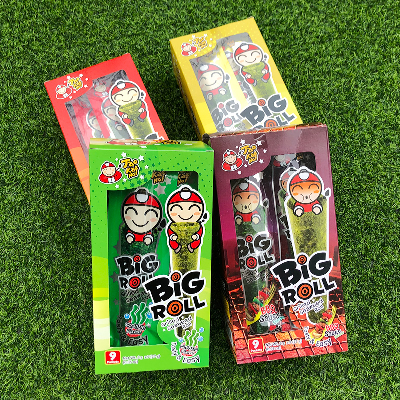Thailand imported BIG ROLL Boss Tsai classic crispy seaweed roll 27g barbecue spicy original casual snacks