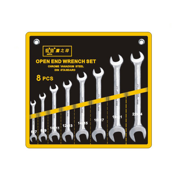 Eagle print mirror open-ended wrench set 8 pieces 10 pieces 12 pieces open-ended wrench set double switch wrench