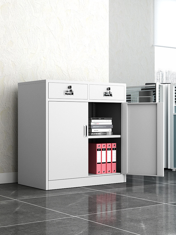 Two-bucket lower section file cabinet Low cabinet File cabinet bookcase Iron cabinet lockable data cabinet Storage cabinet Certificate cabinet