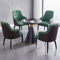 Solid wood marble small round table to discuss tables and chairs combined modern light luxury business reception guest area leisure small round table