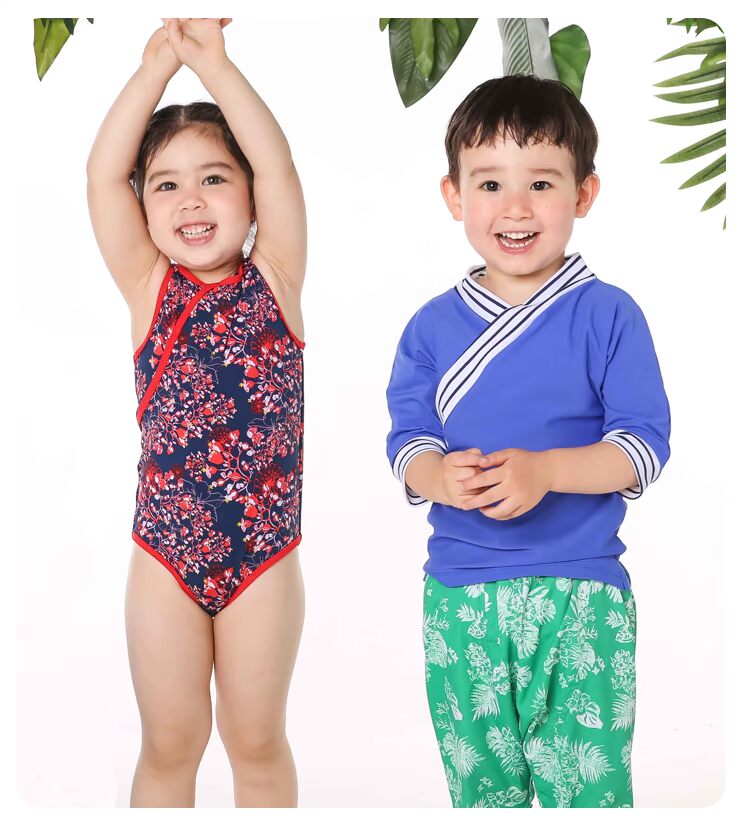 Đồ bơi cho bé mùa hè Trung Quốc Quần áo chống nắng cho bé Áo tắm màu nước rắn Hanfu Boy Đồ bơi đồ bơi trẻ em chất lượng