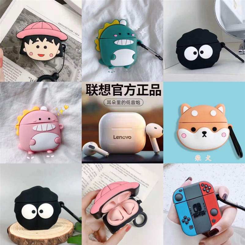 Suitable Lenovo p40 headset case lp40 wireless Bluetooth headset case Cartoon cute silicone drop soft shell