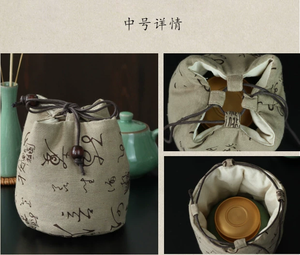 Ưu đãi đặc biệt Teacup Tellow Bag Cotton Cotton Set Tea Cup Storage Bag Travel Travel Tellow Quick Cup Cup Bag