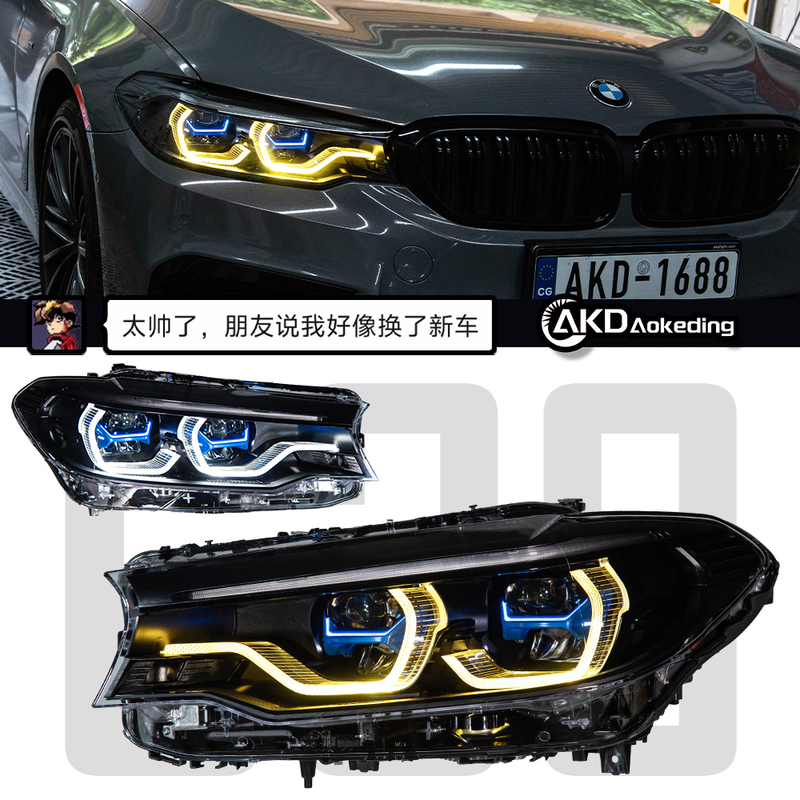Specially Used for 18-20 Year-Old Bmw 5 Series G38 Headlight Assembly G30 Modified Golden Eye Spoon Headlights with Four Near and Eight Far Beams Specially Used for 18-20 Year-Old Bmw 5 Series G38 Headlight Assembly G30 Modified Golden Eye Spoon Headlights with Four Near and Eight Far Beams
