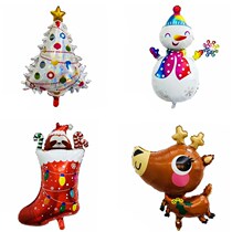 Kindergarten New Santa Santa Christmas Tree Aluminum Film Balloon Snowman Christmas Atmosphere Decoration Aluminum Film Balloons
