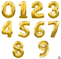 32 Inch Middle Number Golden Rose Gold Digital Aluminum Film Balloon Wedding Wedding Birthday Party Decorated Aluminum Foil Balloon