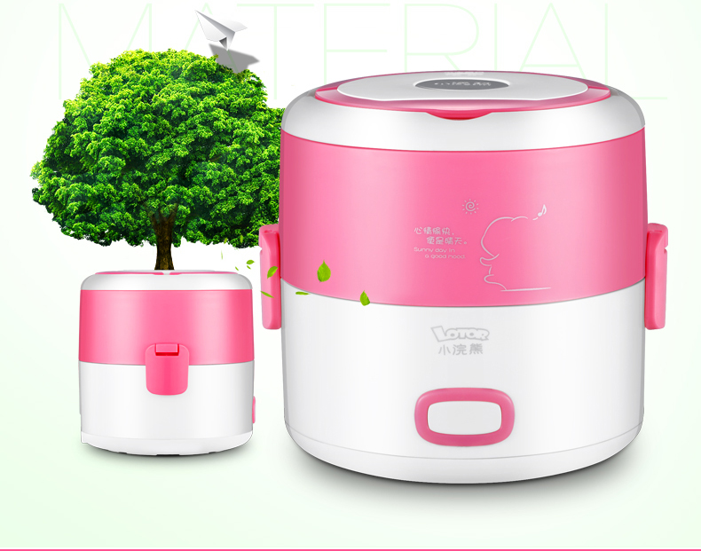 hộp com lock and lock cắm điện Raccoon nhỏ nấu ăn hộp cơm điện sạc cách điện có thể được cắm trong hộp cơm nóng tự động lót nồi cơm điện bằng thép không gỉ cà mên điện