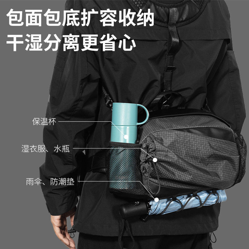 Lightweight Outdoor Multi-Functional Backpack for Travel, Hiking, Mountaineering, Cross-Body Bag, Trendy Brand Single-Shoulder Chest Bag, Cycling Sports Waist Bag