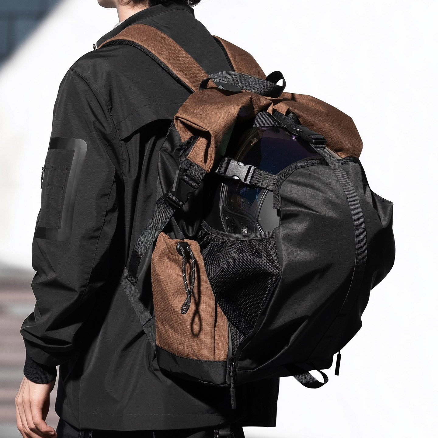 Functional Backpack, Travel, Sports, Outdoor Mountaineering, Cycling, Hiking, Large-Capacity Helmet Backpack, Men's Computer Bag, School Bag