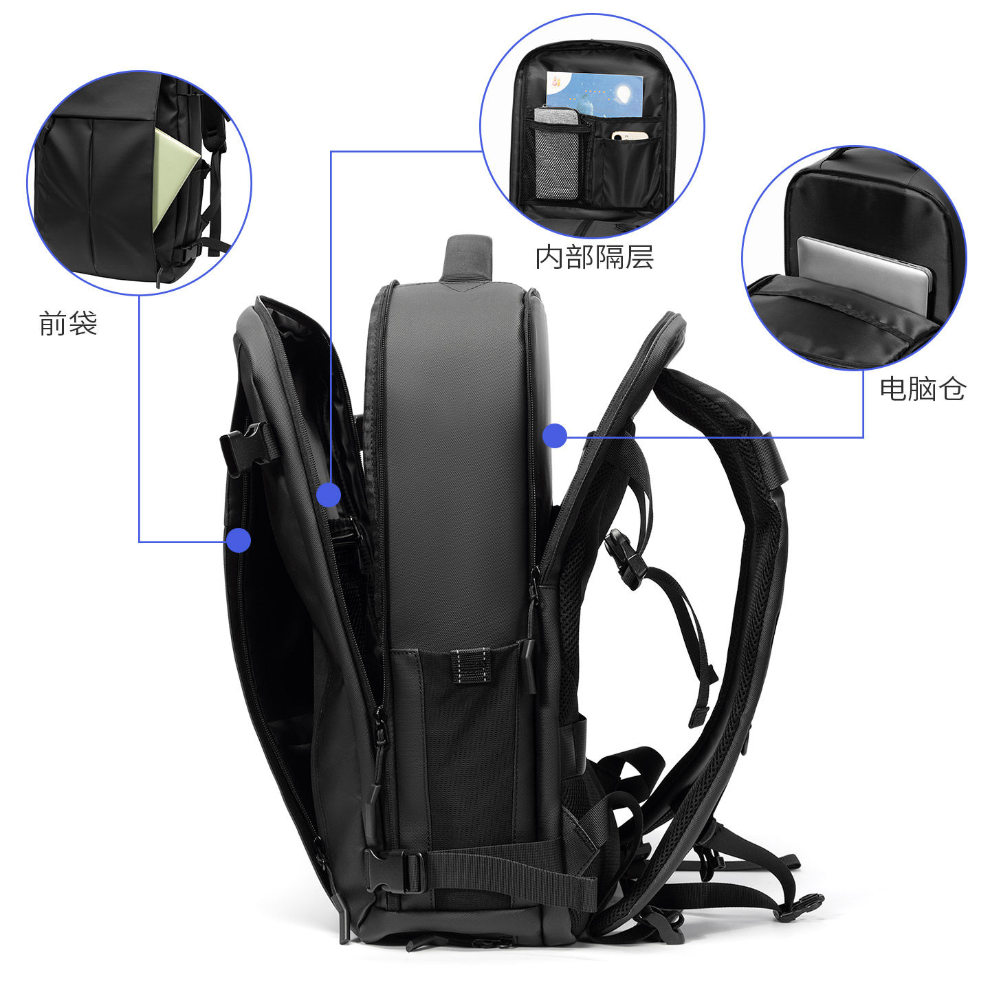Youmian Large-Capacity Multi-Functional Backpack Men's Business Travel Backpack Men's Commuter Computer Bag