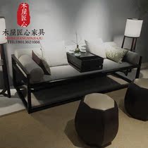 New Chinese solid wood sofas combined double casual couch New classical Zen Decent Board House Clubhouse Guest Hall Furniture