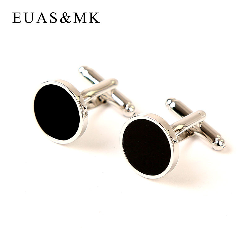 Persian Gulf Deep Sea Black Round Simple French Cufflinks for Men's Suit Shirt Cuff Studs Gentlemanly Noble and Elegant