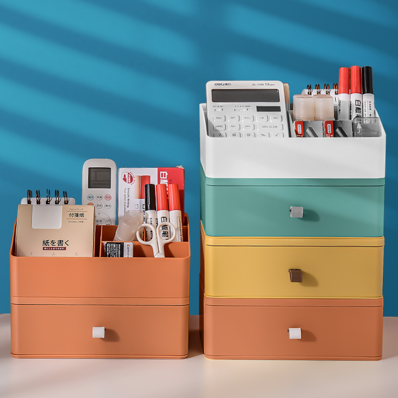 Drawer desktop storage box cosmetics student dormitory stationery finishing box office file desk rack