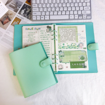 Cute style a56 hole Japanese bookkeeping notebook loose-leaf book soft leather card album photo album hand account book shell inner page