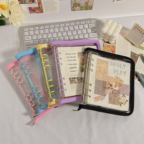 Internet celebrity a6 square loose-leaf book detachable ins wind zipper hand book high-value 2022 new notebook