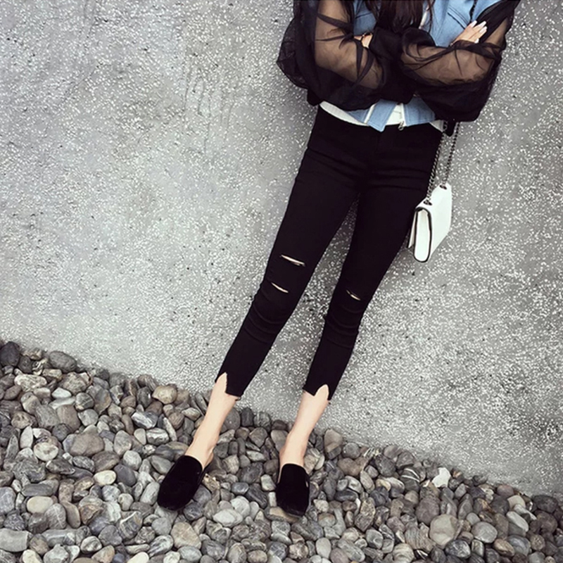 Maternity jeans ripped seven-point eight-point belly pants small 2021 summer thin spring and summer spring and summer spring and summer clothes