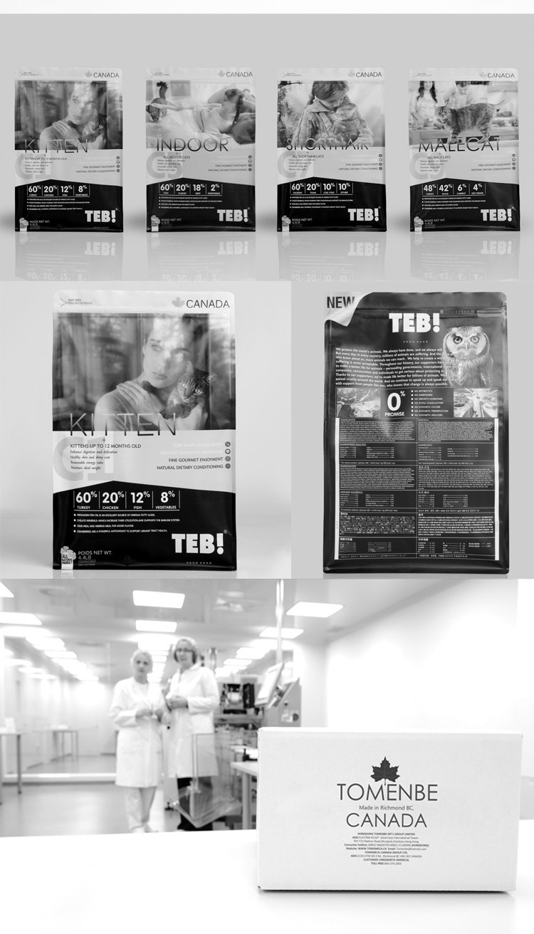 TEB! Tang Enbei C5 nhập khẩu trong nhà vào thức ăn cho mèo sáu loại thịt công thức bình thường không có hạt thức ăn tự nhiên 4,4 pound 2kg - Cat Staples thức ăn cho mèo con 1 tháng tuổi