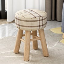 Single round stool wooden stool student chair creative solid wood home single stool simple home soft surface writing cute