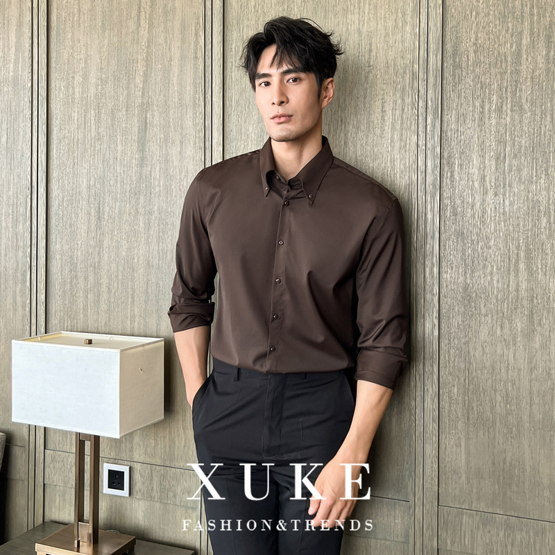 French-Style Men's Shirt with a High-End Feel, Suitable for Spring and Autumn, Business Casual, Wrinkle-Free, Slim-Fit, Long-Sleeved Base Shirt, Suitable for Weddings and Grooms, Anti-Wrinkle French-Style Men's Shirt with a High-End Feel, Suitable for Spring and Autumn, Business Casual, Wrinkle-Free, Slim-Fit, Long-Sleeved Base Shirt, Suitable for Weddings and Grooms, Anti-Wrinkle