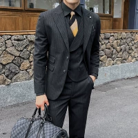 Глубокие серые полосы (костюм+брюки)