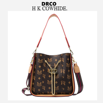 French brand DRCO handbag premium sense 2021 new shoulder crossbody leather Hand bag large capacity bucket bag