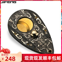 JIFENG monsoon cigar scissors embossed stainless steel sharp double-edged scissors travel portable cigar scissors set