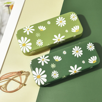 Glasses case High-end sense ins girl portable anti-pressure storage box Retro literary and creative sun eye sunglasses case