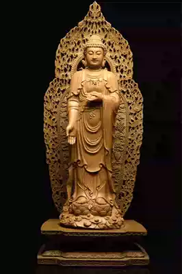 Agarwood wood carvings dedicated to Buddha statues Tathagata Shakyamuni living room entrance partition Feng Shui large root carving ornaments