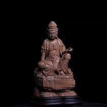 Indian old mountain sandalwood knife hand-carved free Guanyin living room porch dedicated to Buddha statue root carving wood carving ornaments
