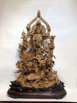 Indonesian large agarwood Dragon Guanyin enshrined Buddha statue living room porch root carving wood carving ornaments