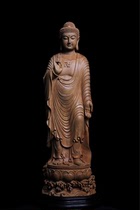 Indian old mountain sandalwood handmade knife carving dedicated to Buddha statue Amitabha living room porch root carving wood carving ornaments