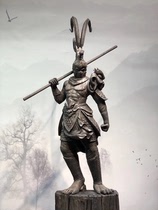 Gloomy Ebony Hongchun Qi Tiandai Sheng wood carving crafts living room porch partition character custom root carving ornaments