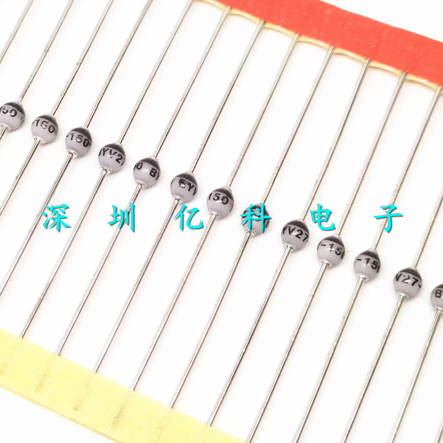 进口原装 BYV27-150 快恢复二极管 2A/150V 直插SOD-57圆珠二极管