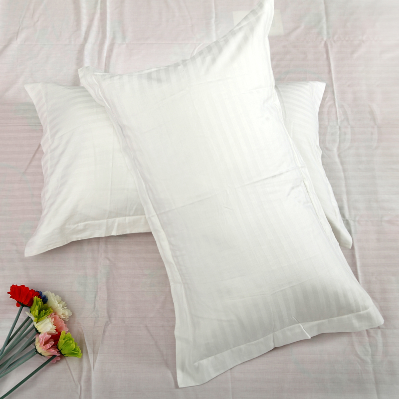 Minimalist Korean version of striped pure cotton tribute satin pillowcase single fit