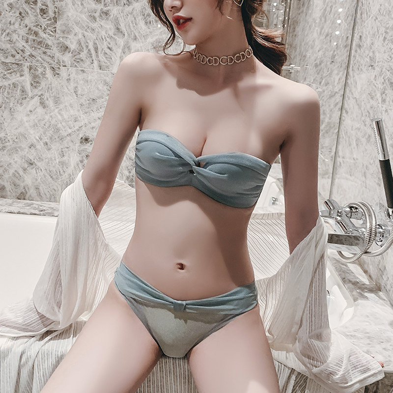 YiJohor Shoulder Strap Underwear female small breasts gather without steel ring new 2020 Burst Bra Non-slip Summer Thin