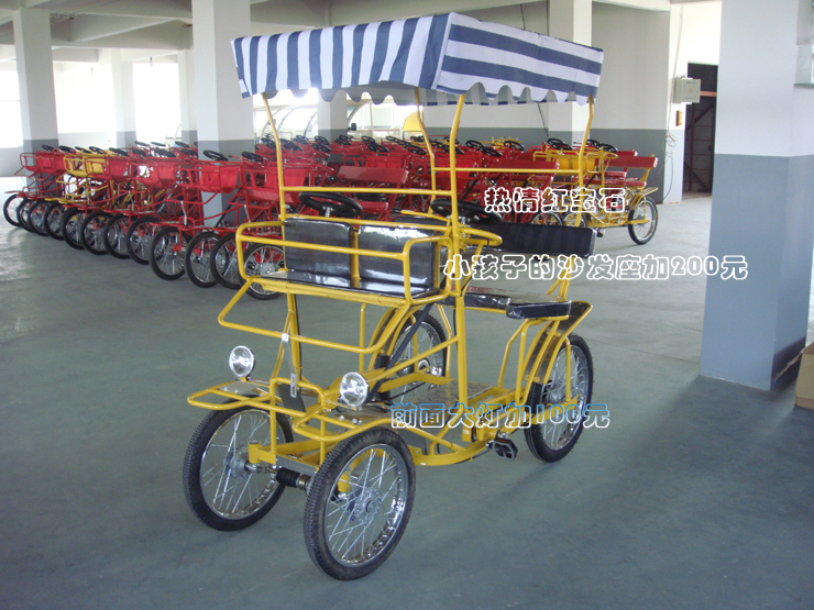 Four-wheeled sightseeing bus Four-four-bike double-row four-wheeler leisure caravan with car shed-Taobao