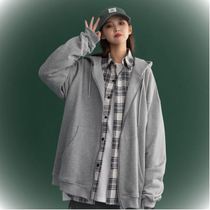 Cardigan sweater female loose Korean version thick autumn plus velvet autumn winter zipper hooded 2021 new sports coat