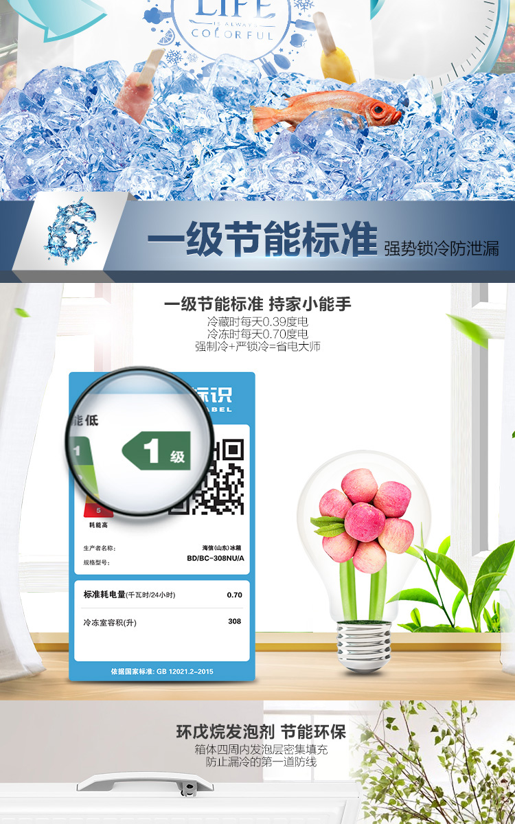 Hisense Hisense BD BC-308NU Một tủ đông lớn Tủ lạnh thương mại - Tủ đông tu kem