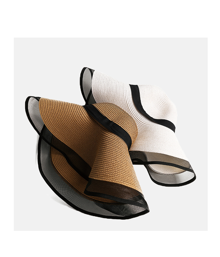 Fashion Hat Sunshade Big Brim Straw Hat Simple Beach Hat display picture 3