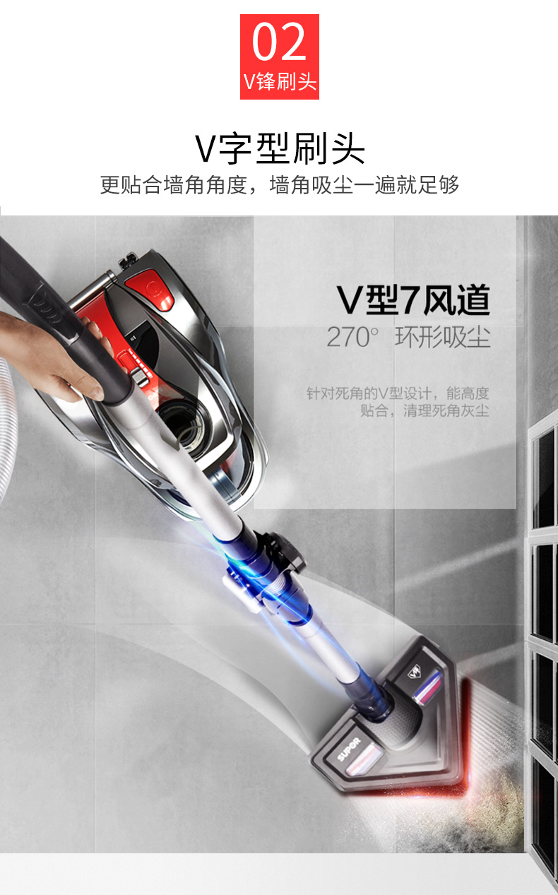 Máy hút bụi gia đình Supor hút lớn câm nhỏ mạnh mẽ thiết bị hấp thụ thảm khô và ướt mạnh mẽ - Máy hút bụi máy hút bụi mini