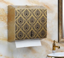 European-style toilet paper box Nordic wind extra-large toilet stainless steel toilet paper box hanging wall wipe toilet paper