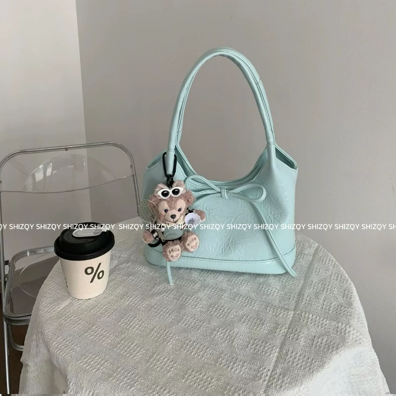  Handheld shoulder bag, summer one-shoulder bag with bow, South Korea
