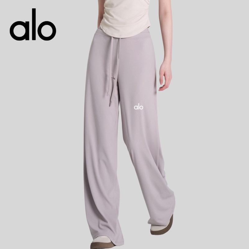 Aio Running Casual Quick-Dry Sports Pants for Women, Summer Thin Cool-Feel Pilates Yoga Pants, Loose Fitness Long Pants
