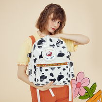 LOLA DESIGN Cute Good Looking Bag Female Dairy Cow Student Backpack High School Campus Double Shoulder Bag